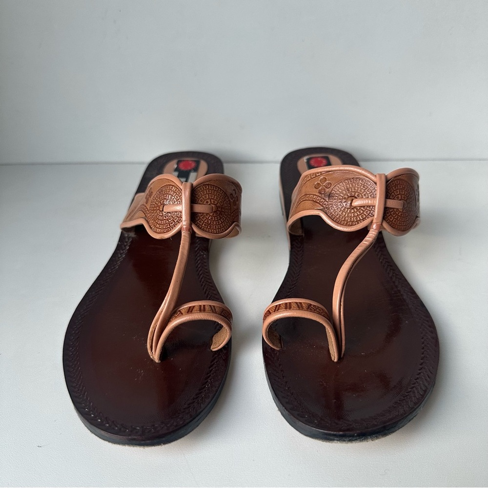 Berry Brown and Tan. Women’s sandals size 6 beach